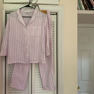 Pink crinkle sleepy jones pj set